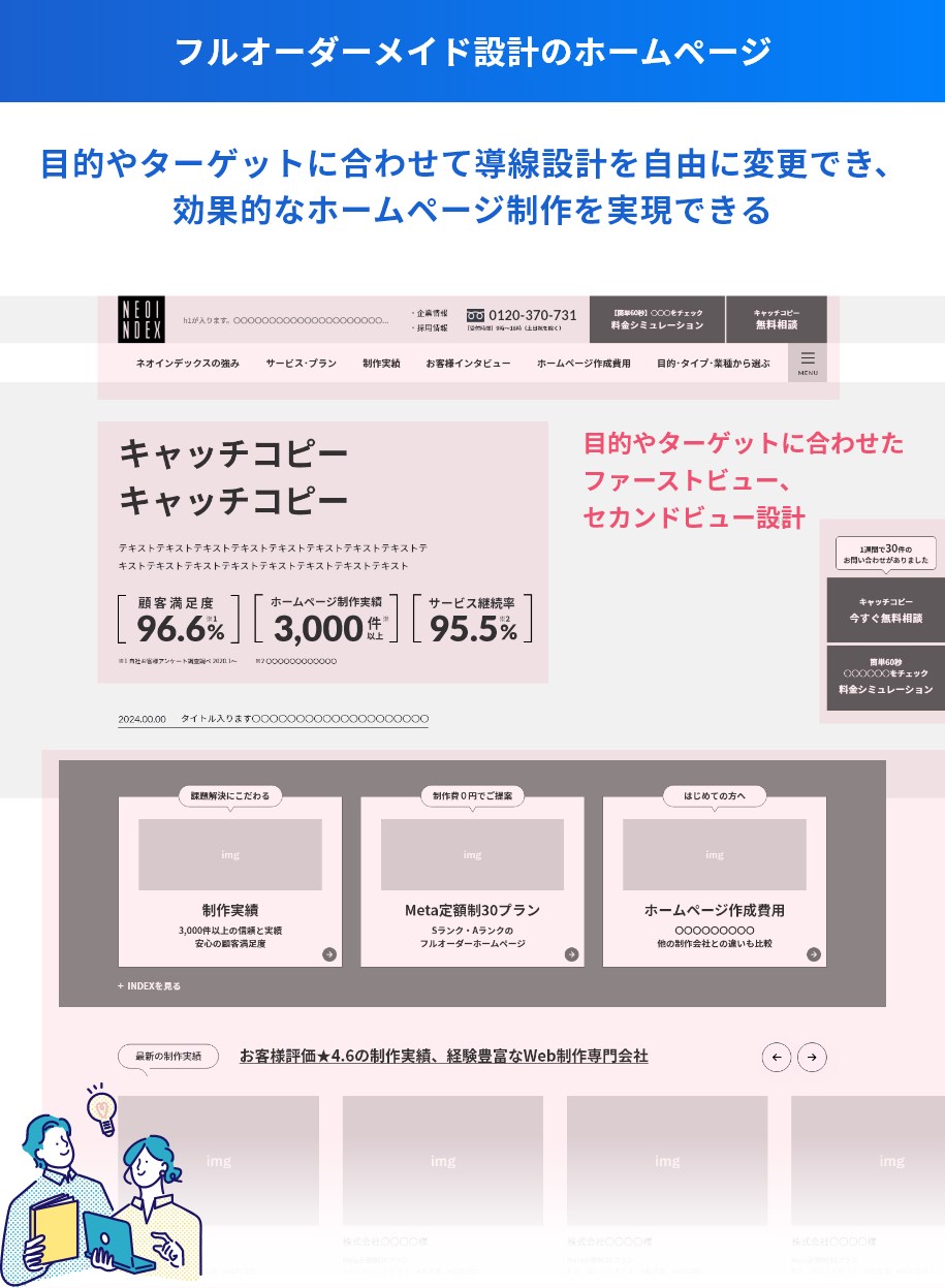 フルオーダーメイド設計のホームページ